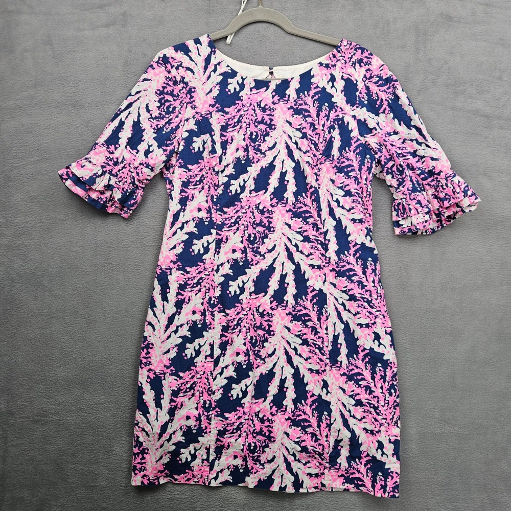 Lilly Pulitzer Fiesta Stretch Dress Nauti Navy Beyond The Sea Size 8 Resortwear
